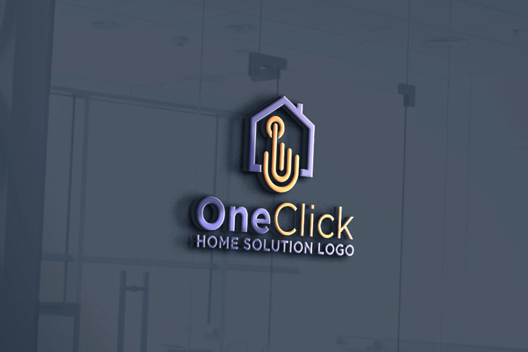 One Click Home Solution Logo, a Branding & Logo Template by REDVY CREATIVE