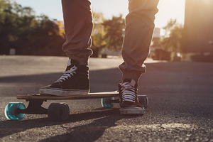 Longboard containing skateboard, skateboarding, and longboard