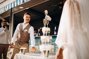 wedding glasses for wine and champagne from crystal, a Photo by Weddings, People, Travel