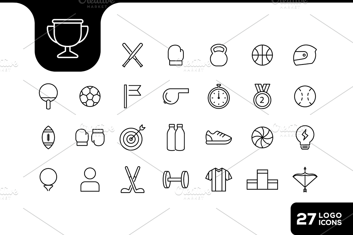 Minimalist Sports Icon Set, an Outline Icon by devastd