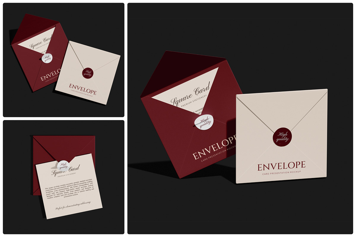 Square Card Envelope Mockup, a Merchandise Mockup by Unerispace (Photo 1 of 5)