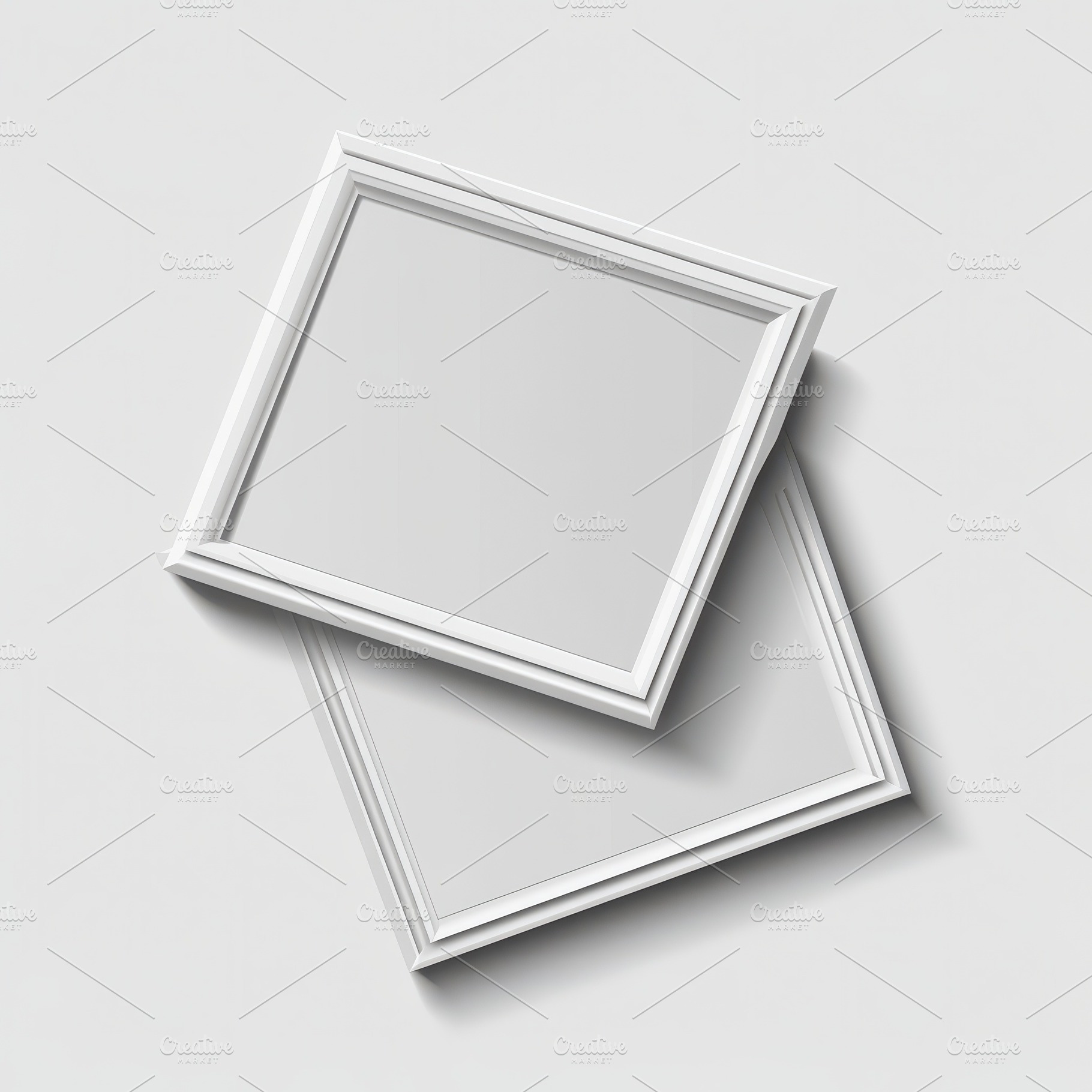 Two White Frames Overlapping Minimal, an Abstract Photo by Pixeness Studio