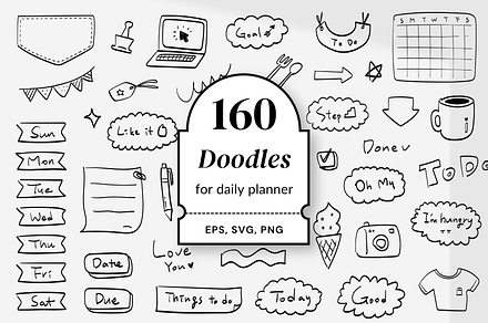 160 doodles for planner