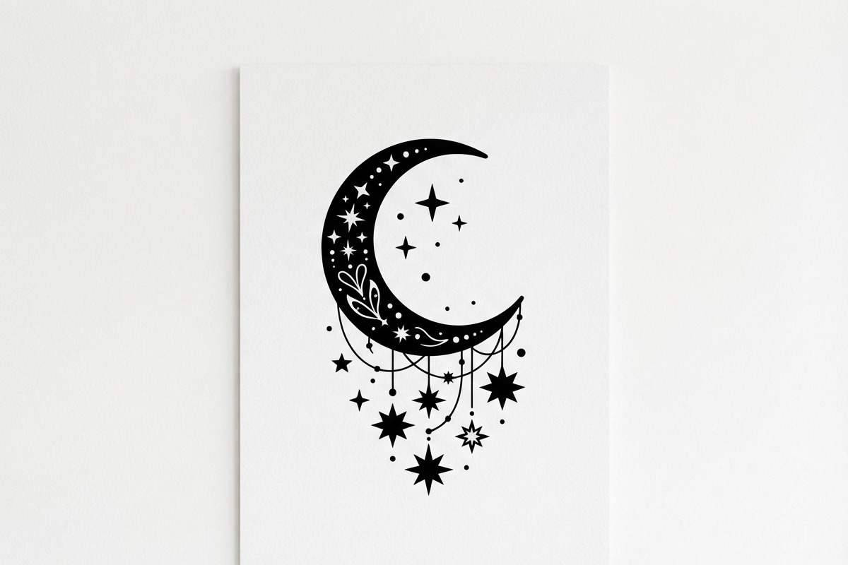 50 Crescent Moon with Stars, an Empty State Illustration by Amazin_art (Photo 31 of 47)