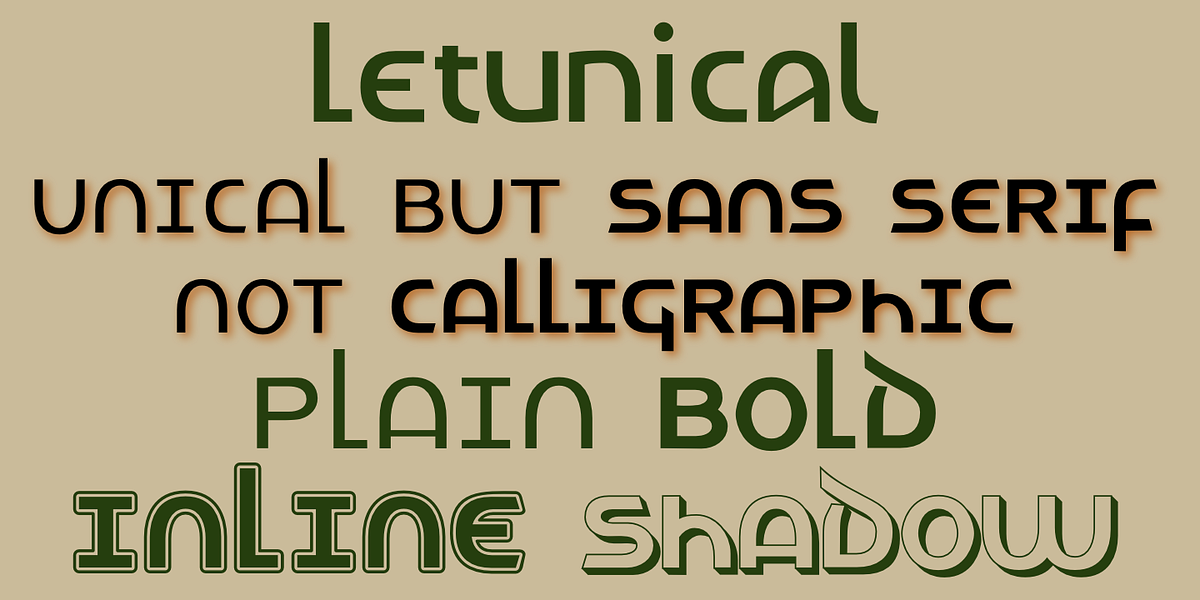 Letunical, a Sans Serif Font by Ingrimayne Type (Photo 2 of 8)