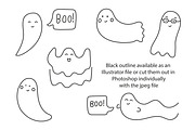 Cute doodle halloween ghosts, a Seasonal Illustration by Liz Pengilley Studio (Thumbnail 2 of 4)