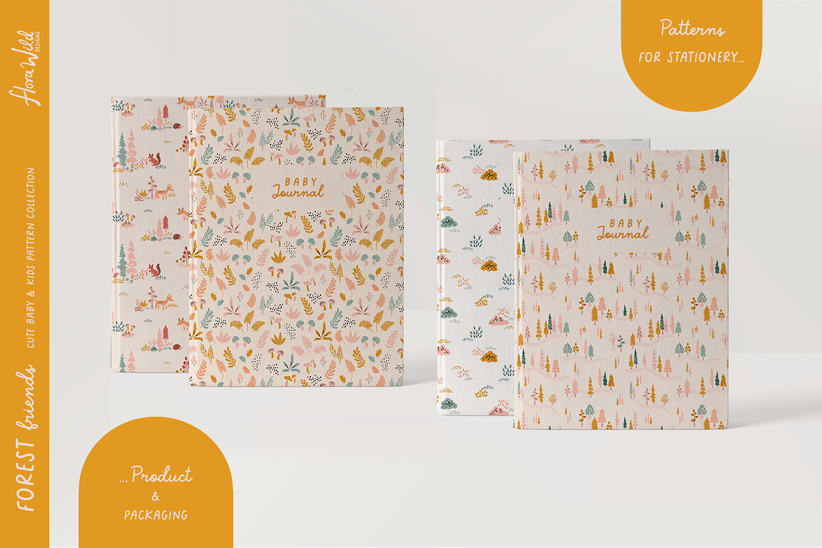 Cute Woodland Repeat Patterns, a Pattern Graphic by Flora Wild Designs (Photo 2 of 5)