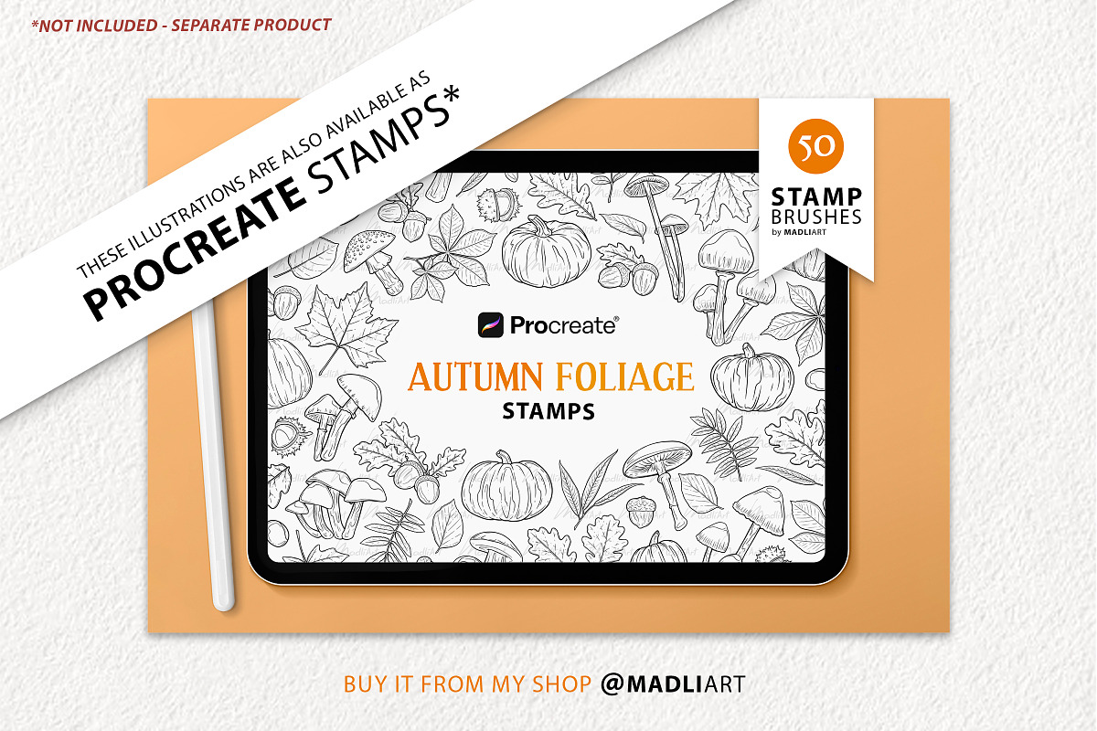 Autumn Fall Foliage Vector Line Art, an Animal Illustration by MadliArt (Photo 4 of 4)