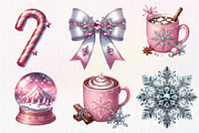 Silver Pink Christmas Clipart, an Illustration by Dream Creation (Thumbnail 6 of 6)