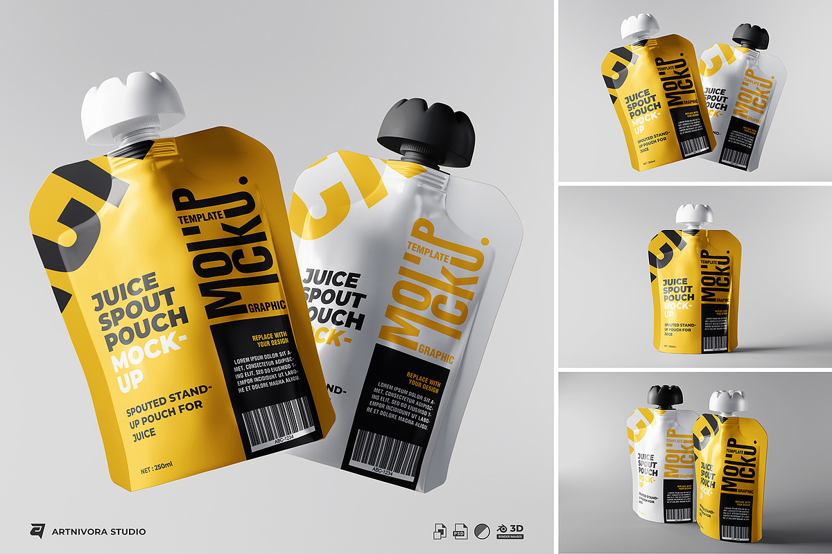 Spout Pouch Mockup Set, a Cups & Container Mockup by Artnivora.Std (Photo 1 of 4)
