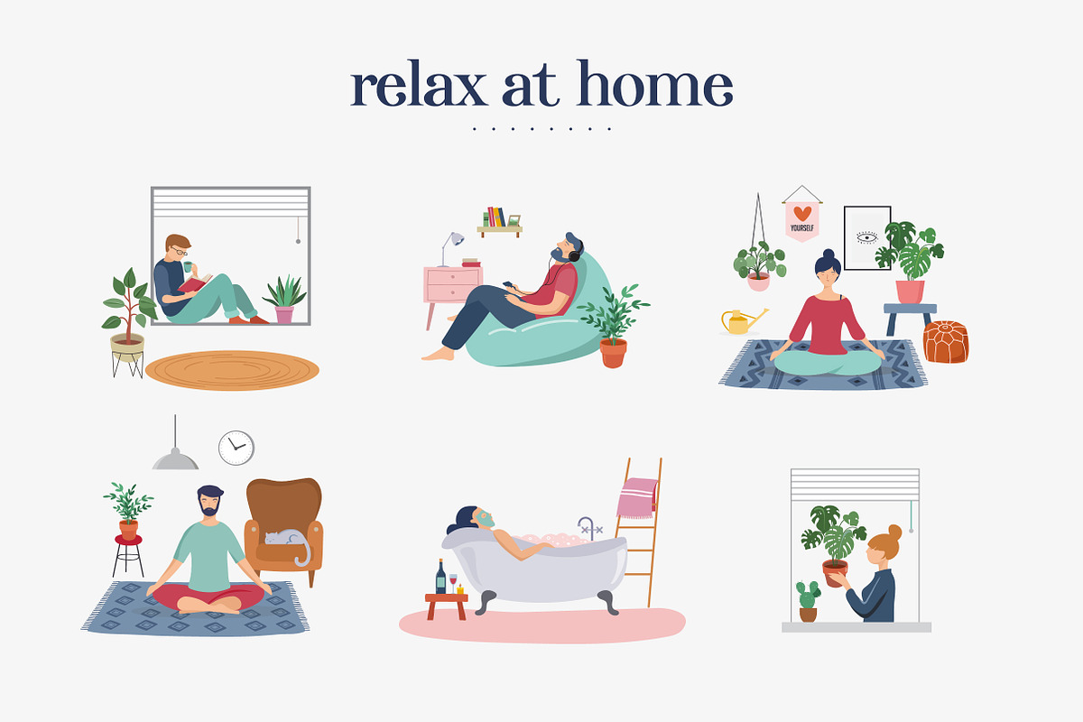 Stay at home, set of illustrations, an Education Illustration by Marish (Photo 4 of 7)