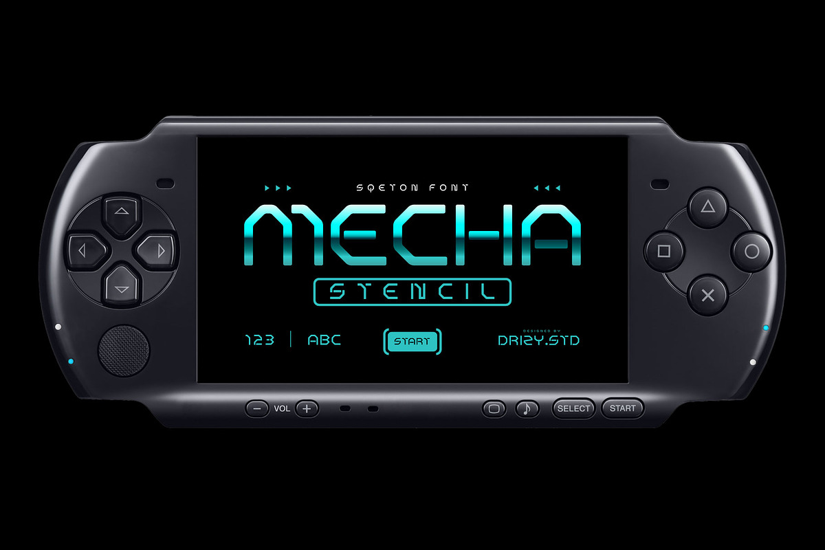 Sqeton - Mecha Stencil Display Font, a Sans Serif Font by Drizy (Photo 8 of 9)