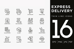 Express Delivery | 16 Thin Line Icon, an Outline Icon by Alex Blogoodf