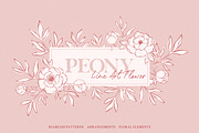 Peony - Line Art Flower, a Pattern Graphic by simpleblues (Thumbnail 1 of 8)