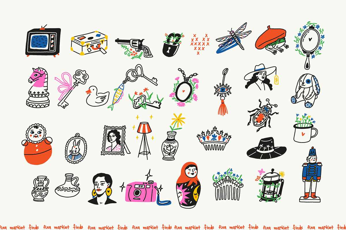 Flea Market Finds: 110 Illustrations, an Object Illustration by Olly Kava (Photo 2 of 11)