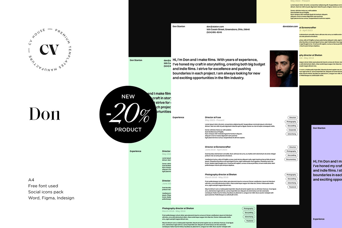 Don | CV / Resume template, a Resume Template by CV house (Photo 1 of 5)
