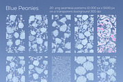 Blue Peonies seamless patterns, a Pattern Graphic by ANAKOTO (Thumbnail 6 of 16)