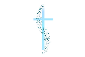 Cross and birds. Happy Easter Hand, an Illustration by Nenahliadava Design