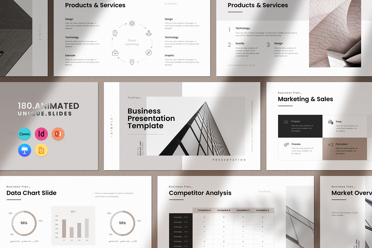 Business Plan PowerPoint Template, a Presentation Template by GoldenPixelStudio (Photo 1 of 27)