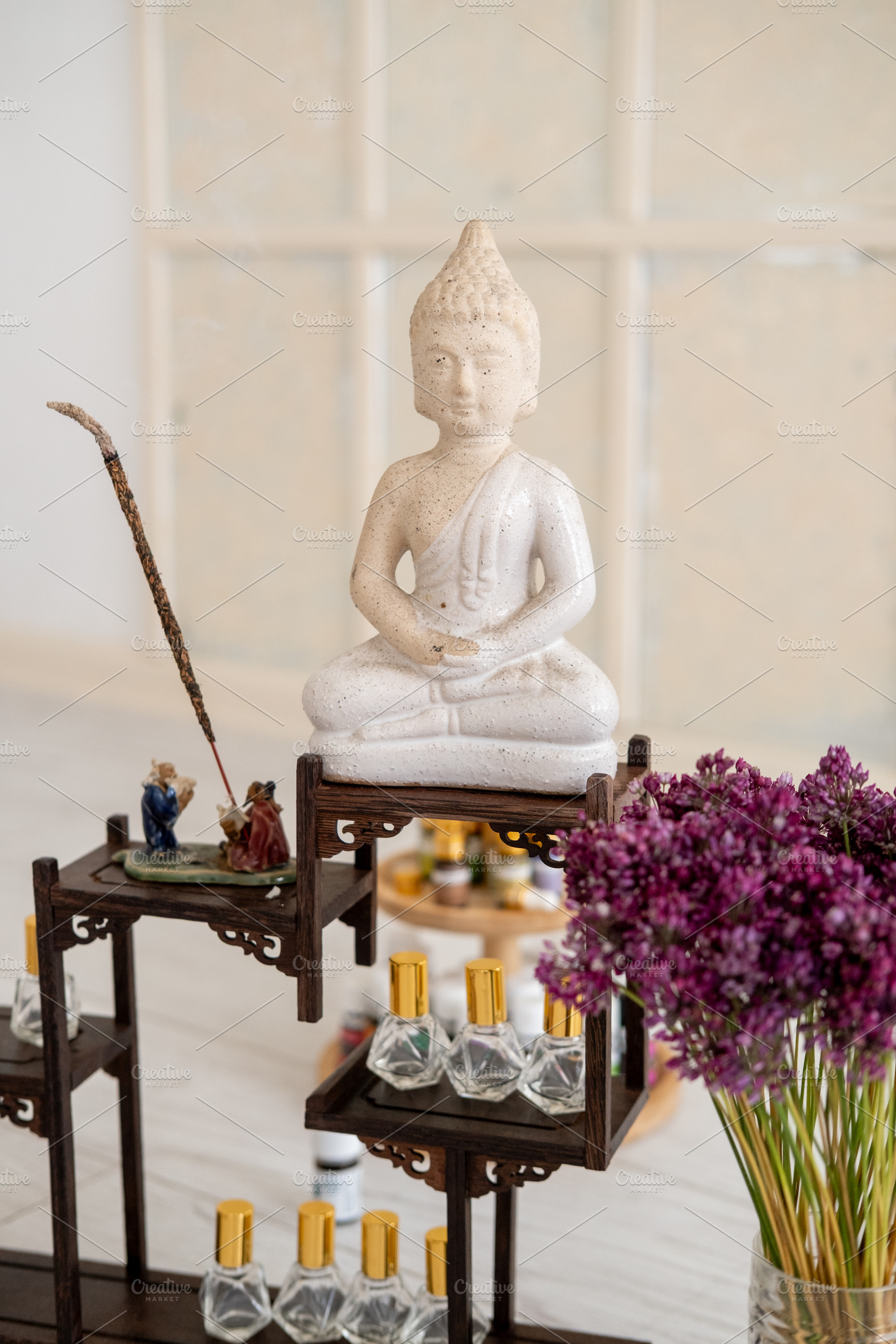 Buddha zen statue meditation healing aromatherapy, a Background Photo by Photo Drive Studio