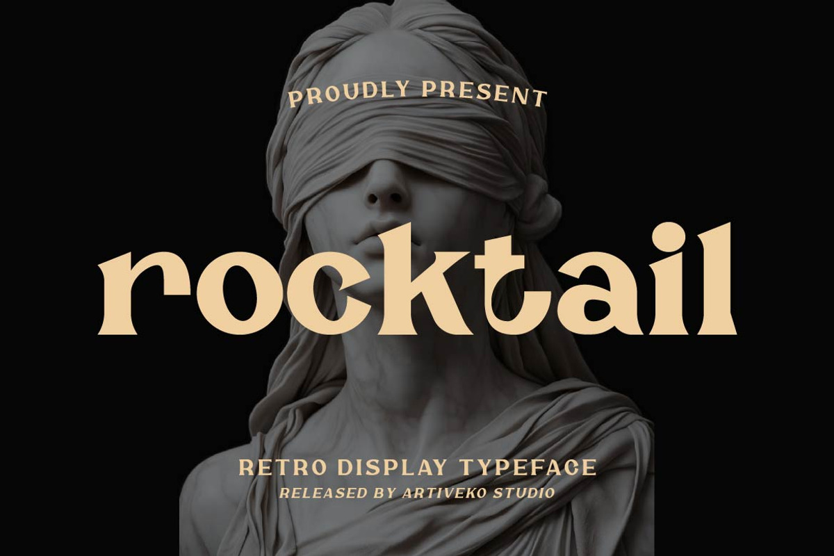 Rocktail – Retro Serif Display Font, a Serif Font by Artiveko (Photo 1 of 8)