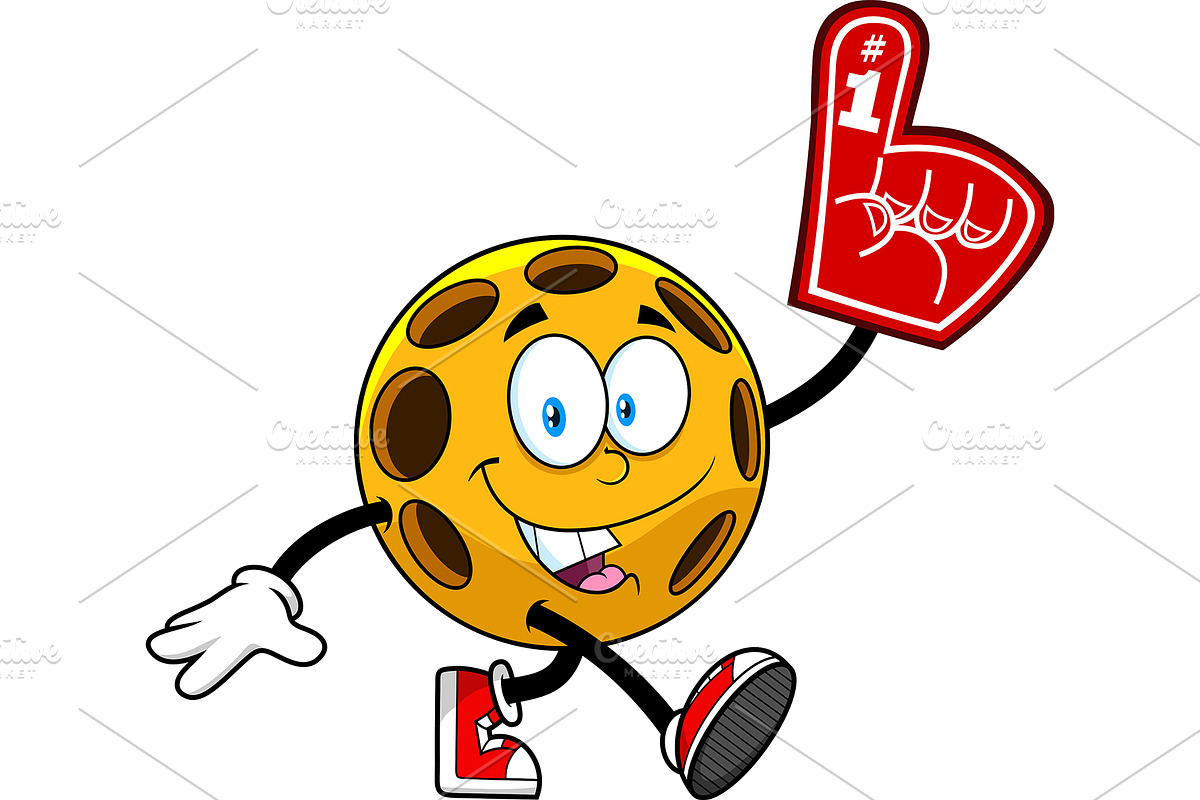 Pickleball Ball With Number One, an Illustration by HitToon