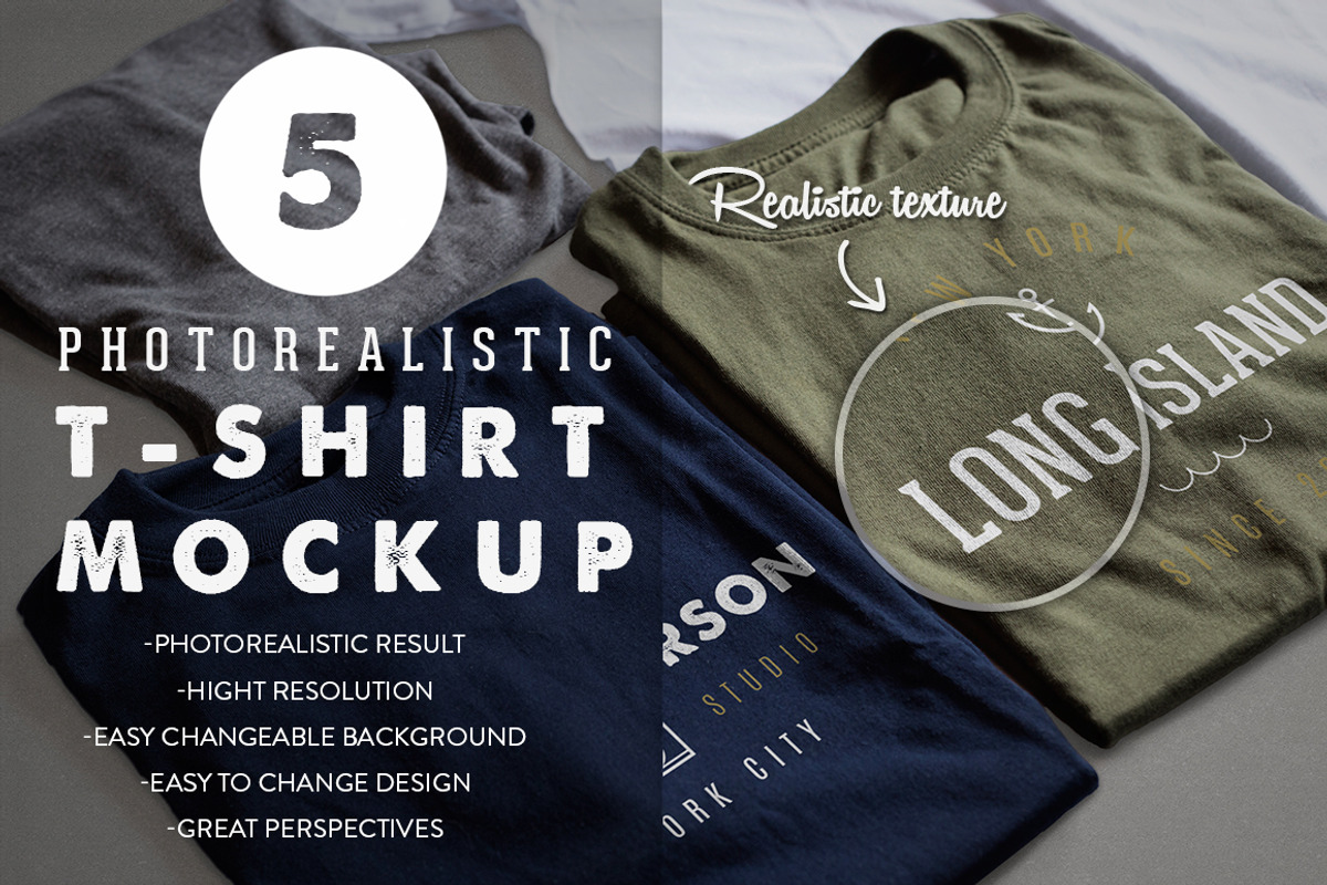 Photorealistic T-Shirt Mockup, a Shirt Mockup by GraphicHero (Photo 1 of 4)