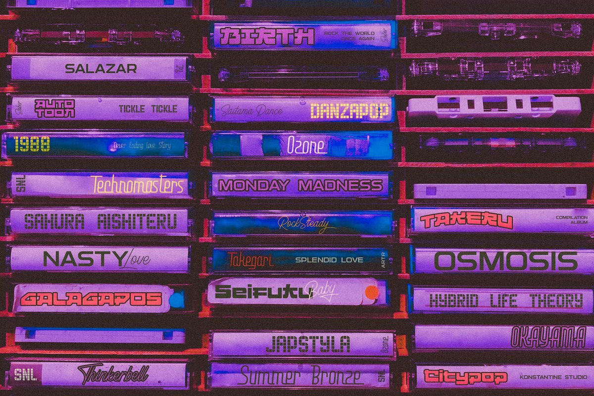 CITYPOP - Japanese 90s Retro Fonts, a Script Font by Konstantine Studio (Photo 9 of 17)