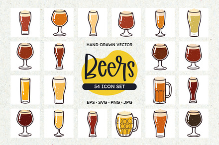 Beer Icon Set, an Outline Icon by insemar
