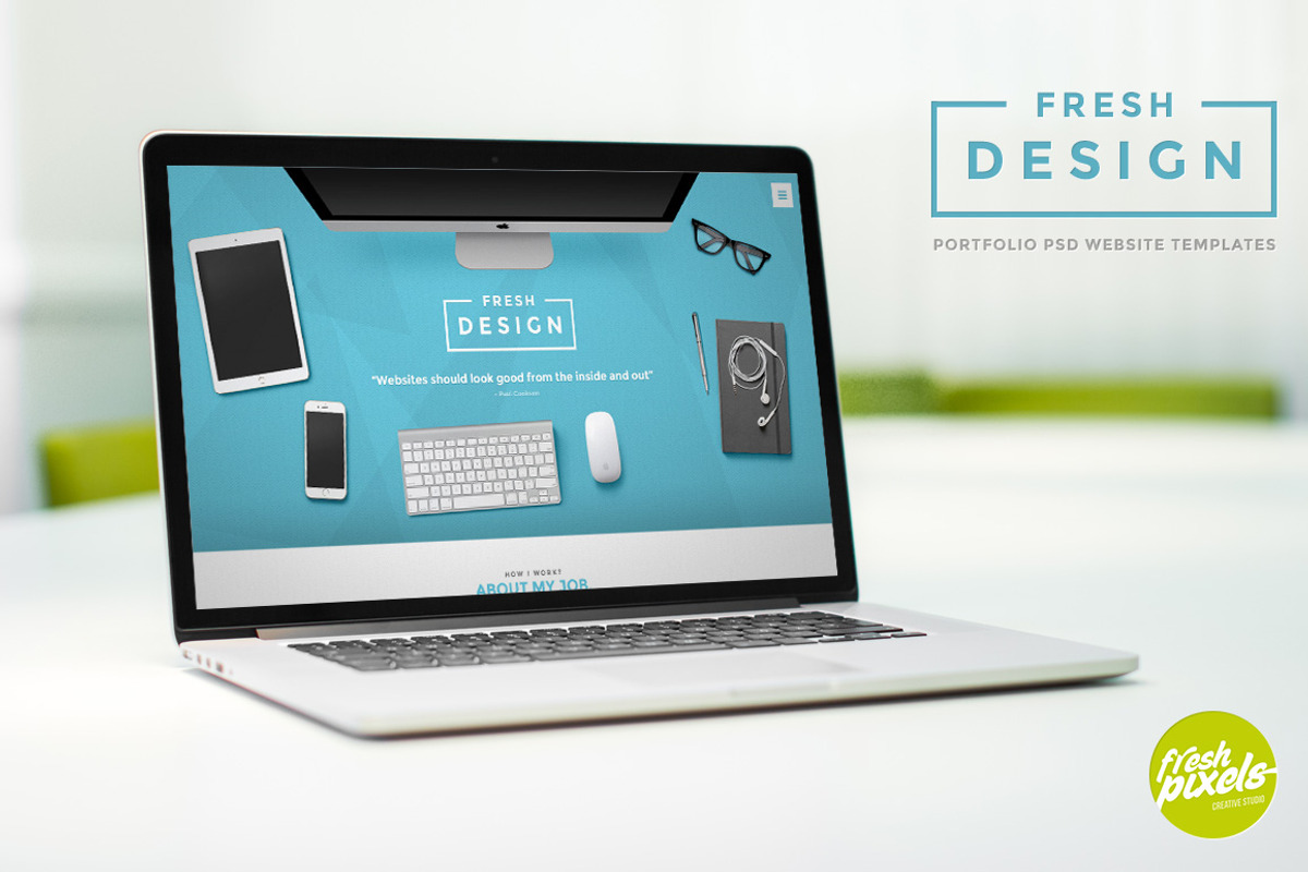 FreshDesign - Portfolio PSD Template, a Websites & App Template by FreshPixels (Photo 2 of 5)