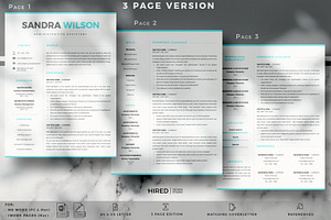 1, 2 & 3 Pages Word Resume Template