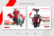 Gym and fitness banner templates, a Social Media Template by Warm Snow (Thumbnail 3 of 3)