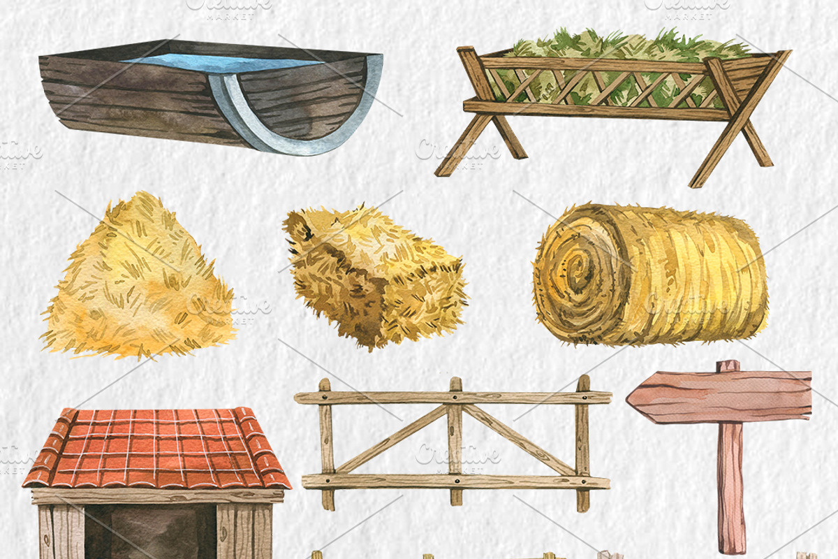 Watercolor Farm animals clipart, PNG, an Animal Illustration by PatternPalette (Photo 5 of 5)