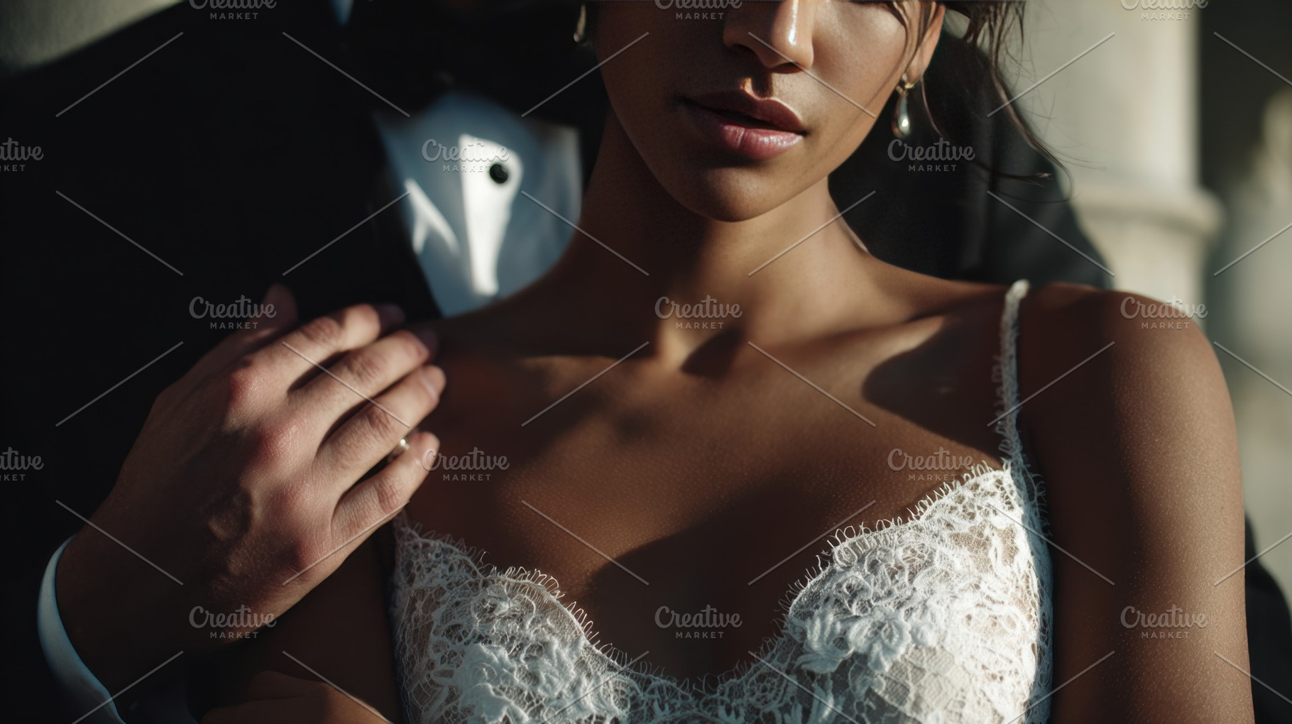 Couple hugs at wedding, a Photo by Beautiful things