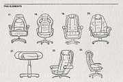 Office chair set 23 PNG, a Work Illustration by LOKSKIH (Thumbnail 5 of 5)