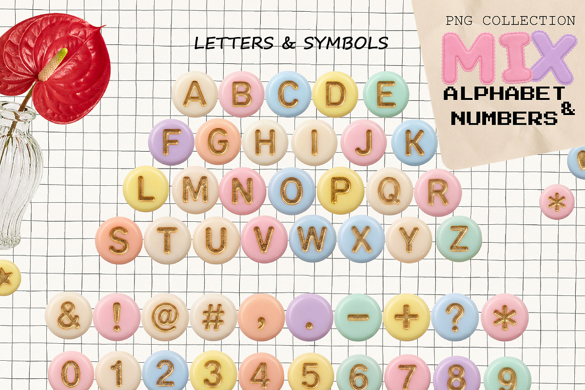 Mixed Alphabet & Numbers Collection, an Object Graphic by DreamoraArt (Photo 6 of 10)