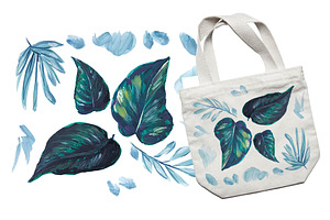 Tropical Leaves Watercolor Seamless