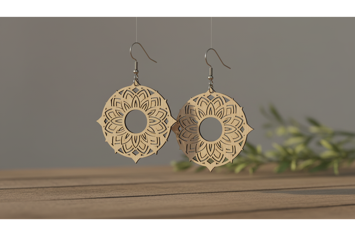 Floral Drop Earring SVGs, a Graphic by musafir_fashion (Photo 4 of 11)