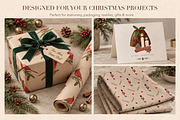 Rustic Christmas Clipart & Patterns, a Seasonal Illustration by Everilda (Thumbnail 5 of 7)