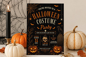 Gothic Halloween Costume Invite, an Invitation Template by Arslan