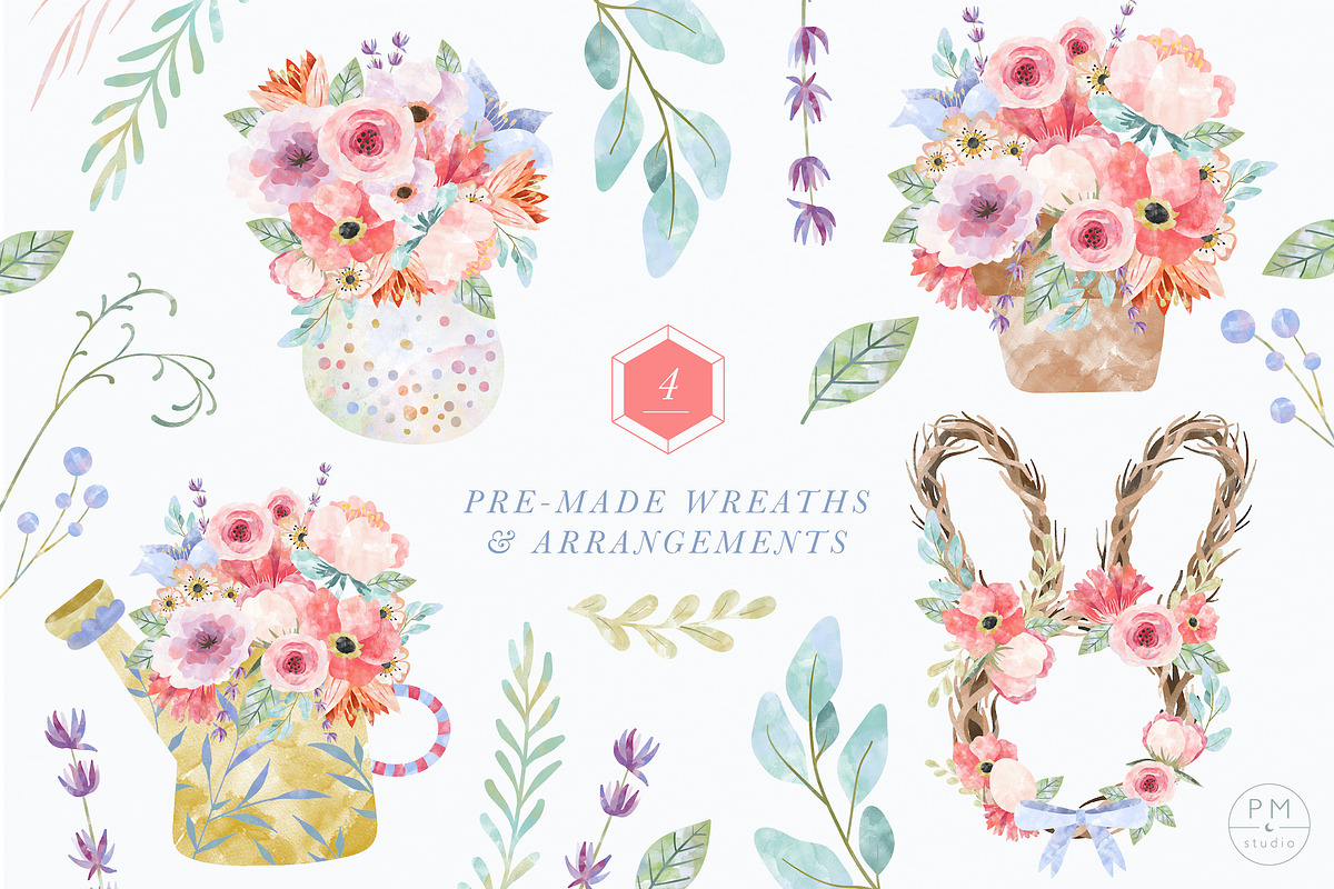 Sweet Spring Watercolor Collection, an Illustration by PetiteMarket (Photo 4 of 4)