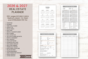 2026-27 Real Estate Planner Template, a Print Template by G DigiShop