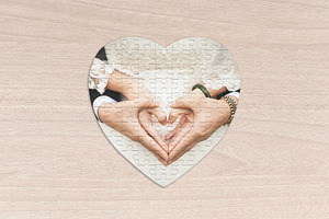 Heart Shaped Puzzle Mockup