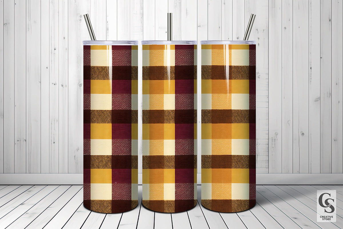 Yellow & Burgundy Plaid Patterns, a Pattern Graphic by Creative Store (Photo 5 of 5)