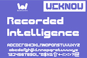 Recorded Intelligence font, a Sans Serif Font by weknow (Thumbnail 1 of 8)