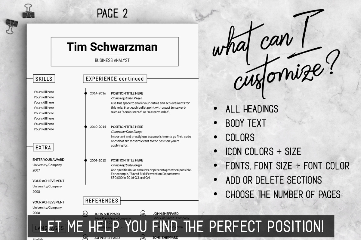 Resume Template / CV Template, a Resume Template by LevelUpResume (Photo 4 of 5)