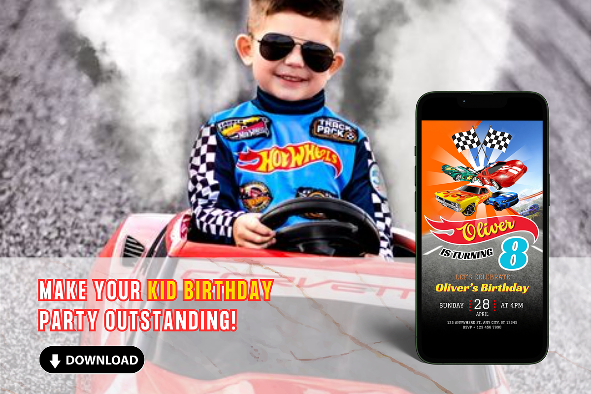 Hot Wheels Birthday Invitation, an Invitation Template by Earth5168 (Photo 8 of 9)