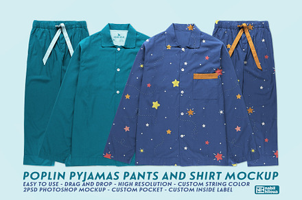 Poplin Pyjamas Pants shirt mockup, a Shirt Mockup by NH graphic