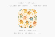 Seamless Angel Christmas Pattern, an Illustration by Pati Charm Studio (Thumbnail 2 of 7)