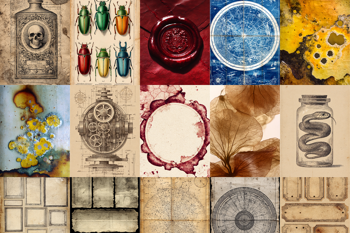 Dark Academia Junk Journal Kit, a Brochure Template by LA Design (Photo 2 of 10)